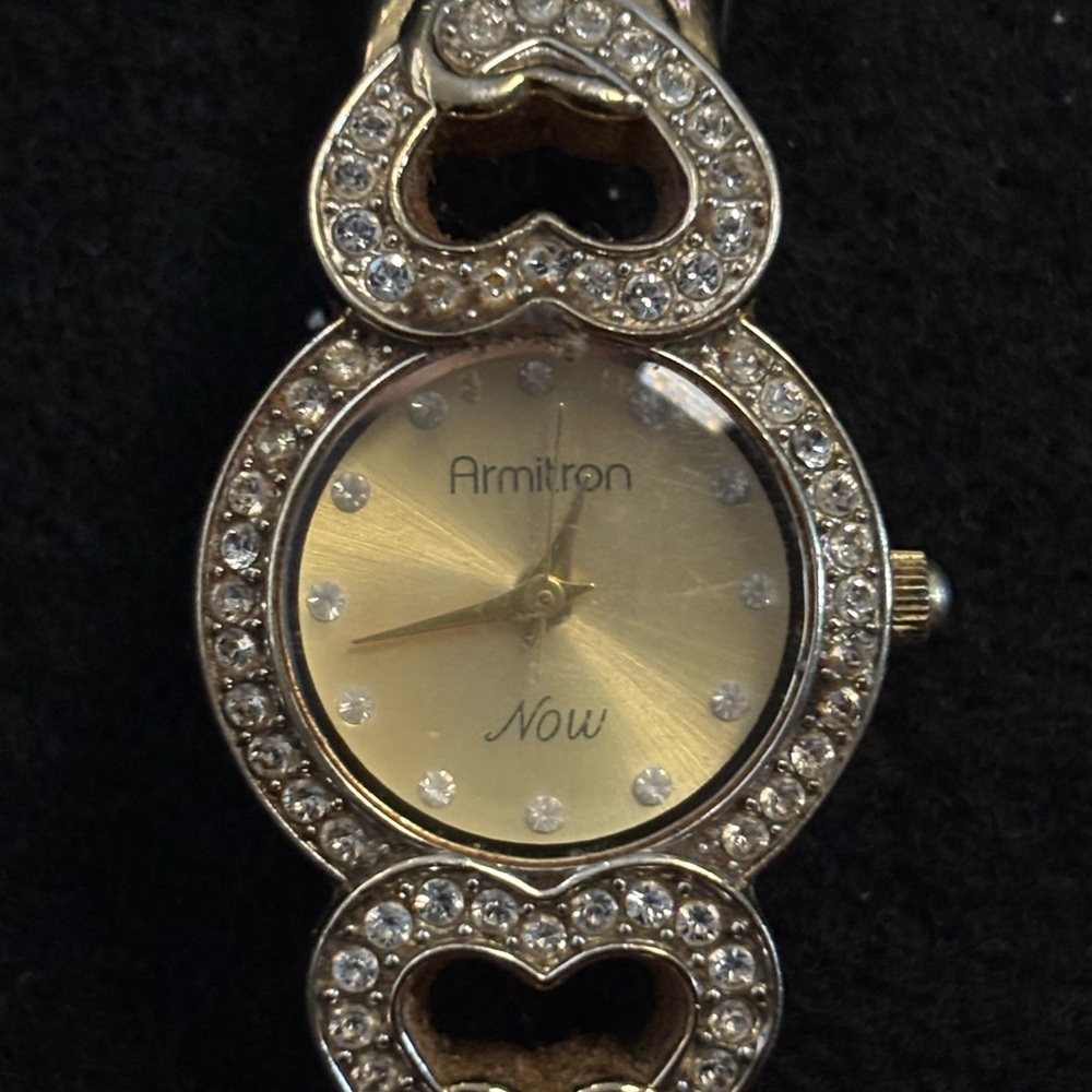 Armitron Women's Gold and Silver Heart Watch